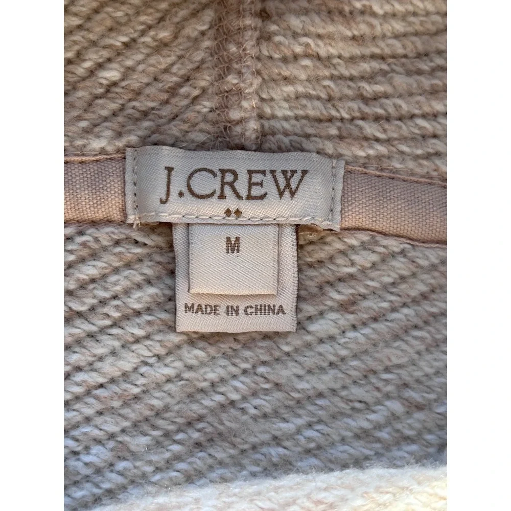 J. Crew Cowl Neck Sweater‎ Fleece Pullover Beige Size M